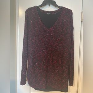 Deep red and black sequin sweater size Large